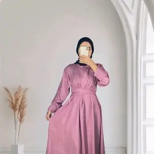 GAMIS SIMPEL ELEGAN REMAJA KEKINIAN// Gamis casual simpel Muslim Dewasa Wanita Dress Syari Crinkle Pesta Lebaran Airflow Maxi