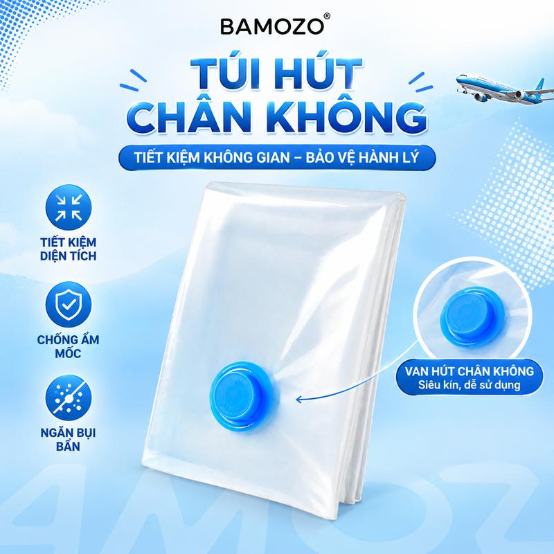 Túi Hút Chân Không Kích Thước 60x80cm Có Van Hút – Tiết Kiệm Diện Tích, Bảo Quản Quần Áo, Chăn Màn