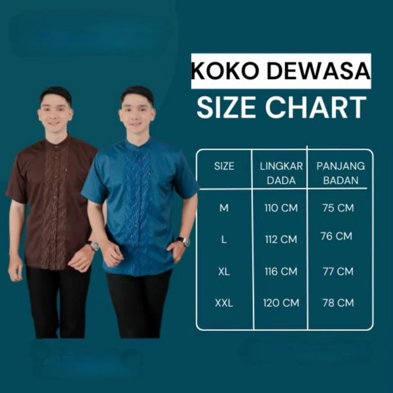 Baju Koko Pria Dewasa Embos Series Lengan Pendek Bahan Toyobo Qulity Premium Size M L XL XXL Mahogany