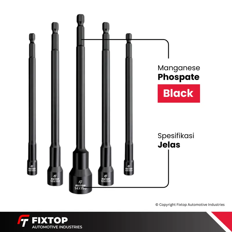 FIXTOP Mata Shock Roofing Magnet 1/4 Hex 6mm 8mm 10mm 12mm 13mm 14mm Magnetic Power Nut Impact Driver 6