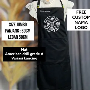 CELEMEK  JUMBO CUSTOM TULISAN USAHA ATAU LOGO / APRON BEBAS CUSTOME Apron Tali