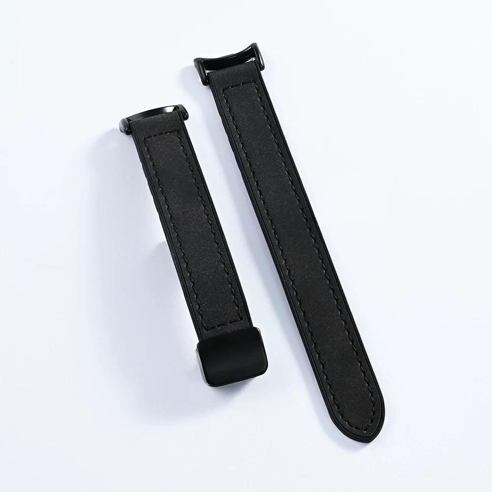 （Tidak termasuk jam）tali jam tangan For Xiaomi Smart Band 8/9/10 Strap Kulit Magnetik Tali Mi Band 8 9 10 Kulit Olahraga Tahan Air