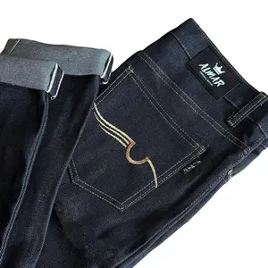CELANA DENIM SELVEDGE ACCENT 15 OZ BLACK INDIGO BLUE INDIGO BAHAN RAW DENIM BISA FEDING