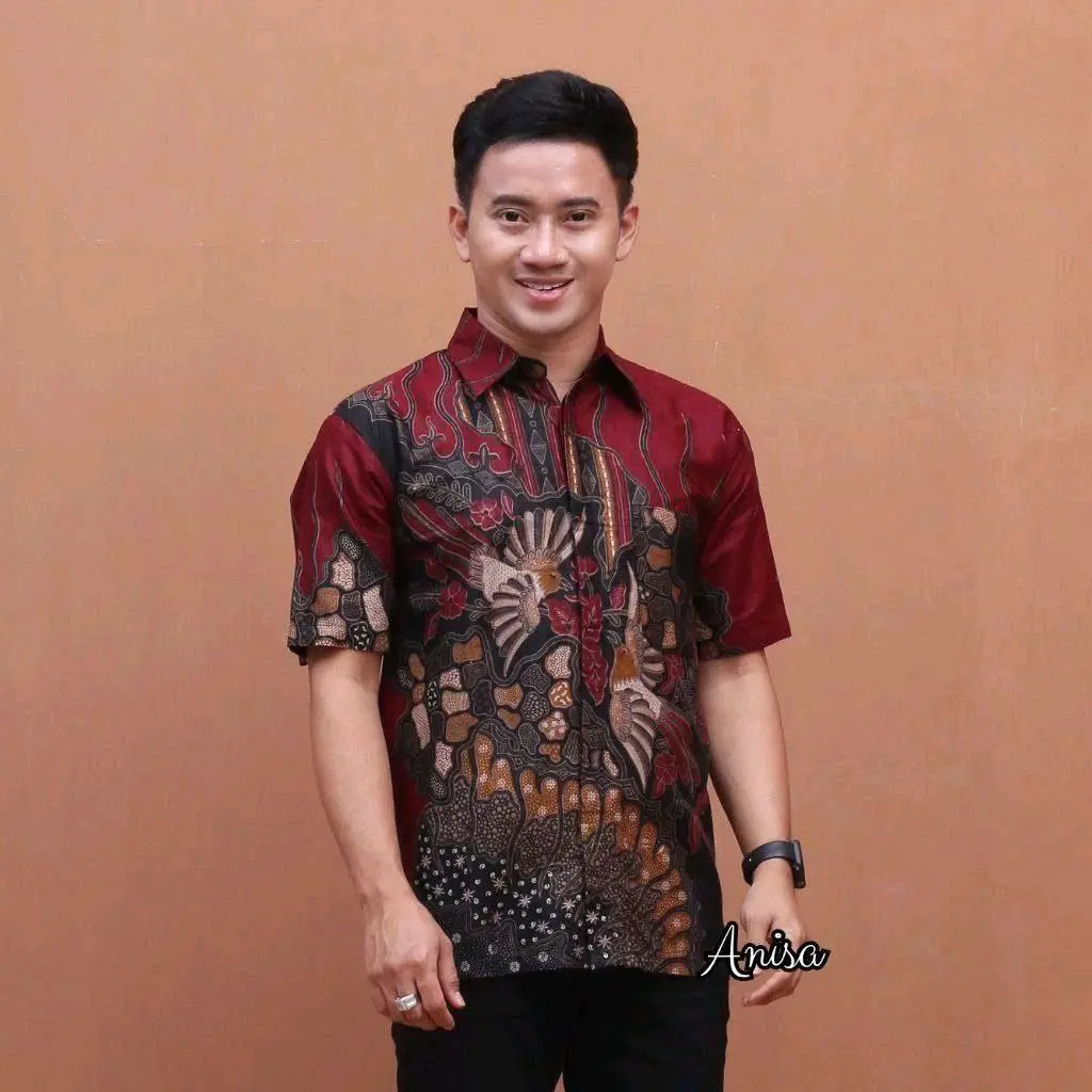 Kemeja Batik Pria Dewasa Lengan Pendek Murah Size M.L.XL.XXL Panjang
