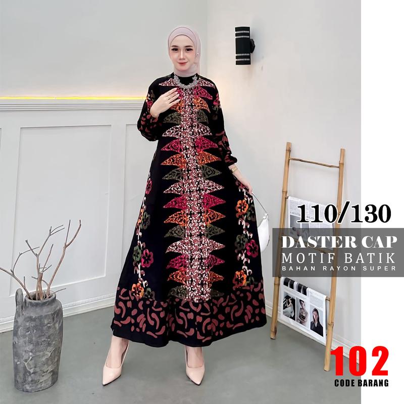 Daster Batik model gamis, midi, lengan pendek 6