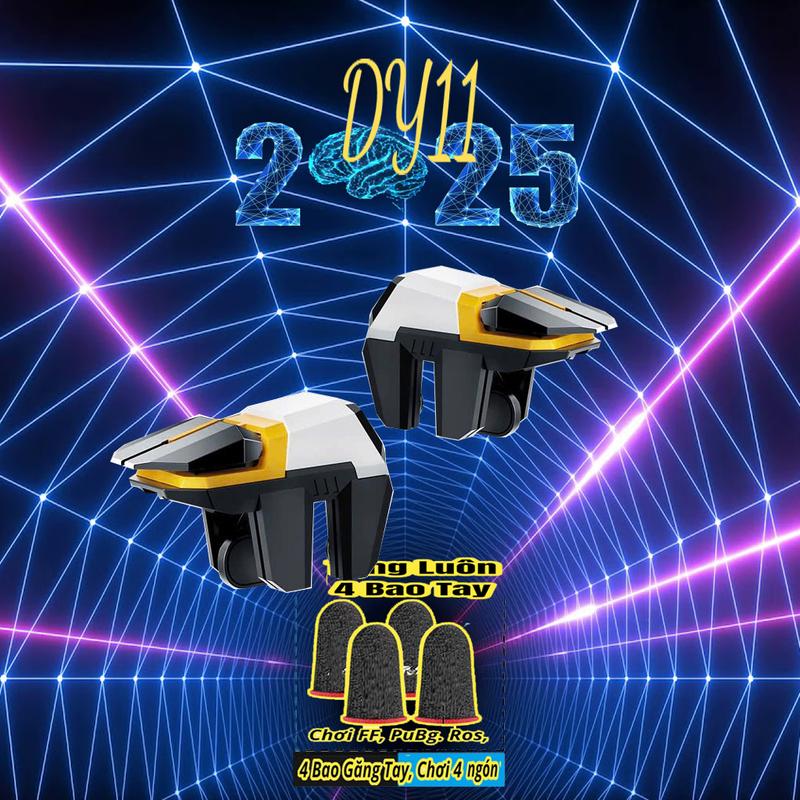 [ 2025 ] Bộ 2 nút chơi game DY11  nút bấm chơi game pubg,ff,...siêu nhạy chơi 6 ngón - Thiết kế công thái học tay cầm gaming - Lắp được cả ốp