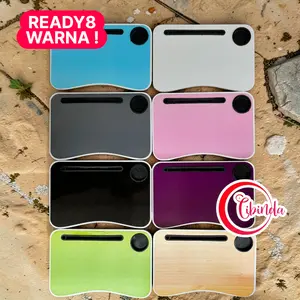 MEJA LAPTOP MEJA BELAJAR LIPAT LAPTOP DAN TEMPAT GELAS POLOS TANPA MOTIF