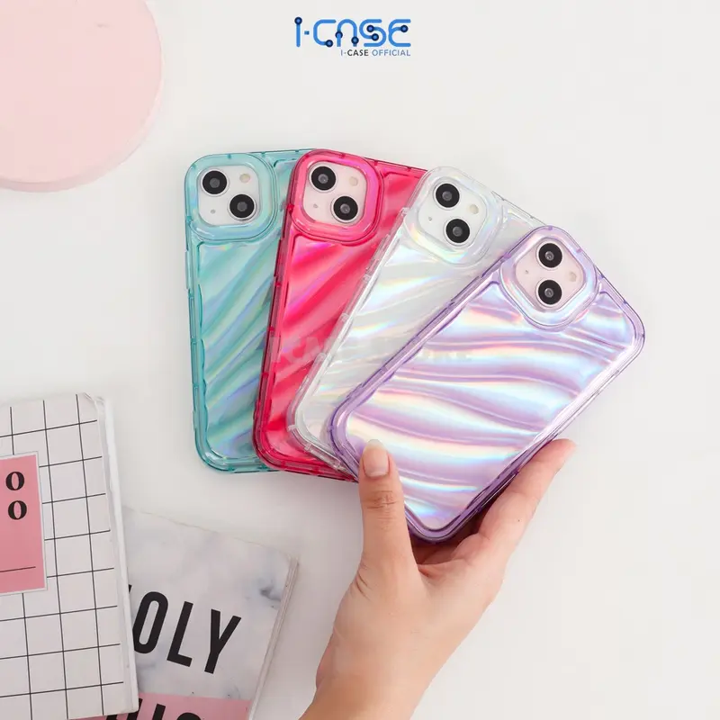 Dazzle Wave Soft Case for iPhone X XS XR MAX 11 12 13 14 Plus Pro Max Purple 3