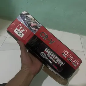 8-24mm Kunci Set Socket 12pcs /1/2 in Kunci Sok Wrench Rachet alat perkakas lengkap motor Rachet Handle Multifungsi kunci 1 set/ Bahan Chrome Vanadium