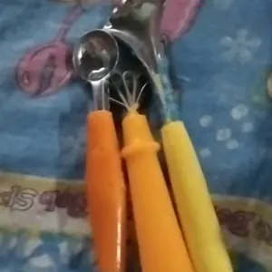 [3pcs] Paket Serut Buah : Kerok Degan Kayu + Cuplek Buah Atas Bawah + Kerok Blewah Plastik