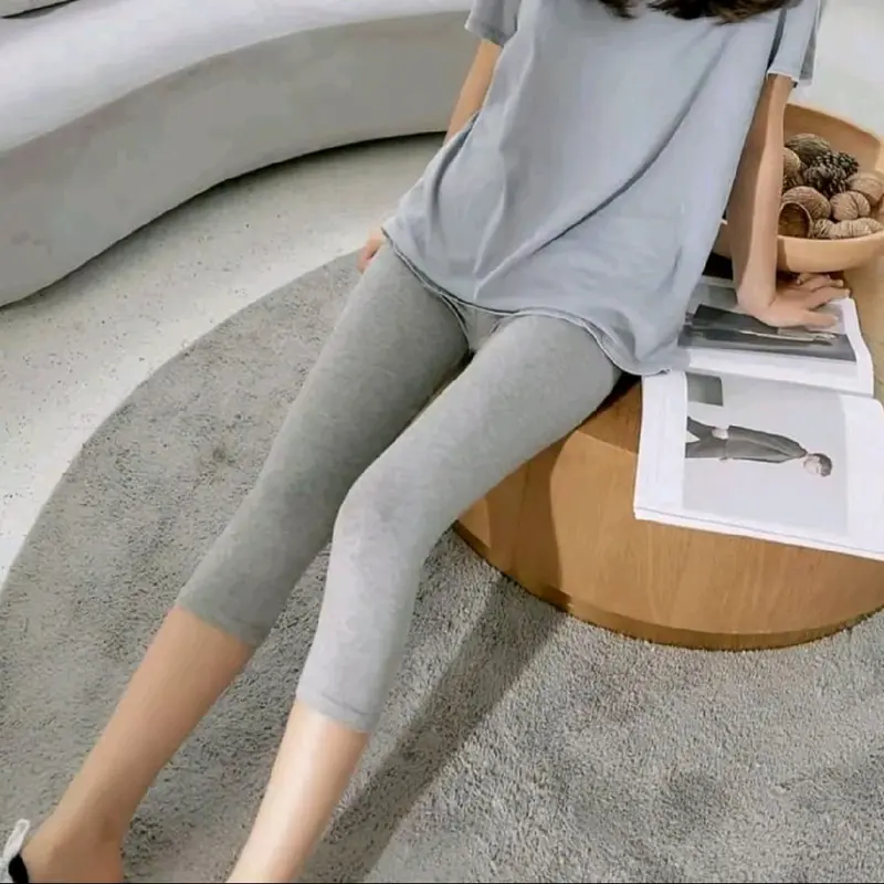 lejing 7/8 isi 3pcs bahan kaos rayon berkualits premium leggings Wanita Dewasa Celana kpop regular legging 3
