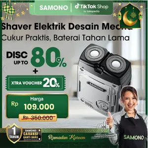 (RAMADAN SPESIAL) Samono Electric Shaver SW-ES30 Alat Cukur Elektrik Jenggot Kumis Portable, Desain Mini, Baterai Tahan Lama 70 Hari, Pisau 3D Floating