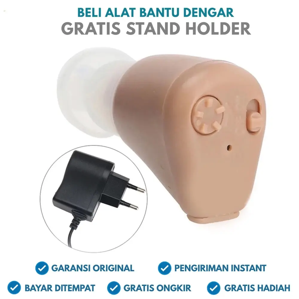 Alat Bantu Dengar Cas Charger Telinga Orang Tua Hearing Aid Mini Pengeras Suara Original k-88