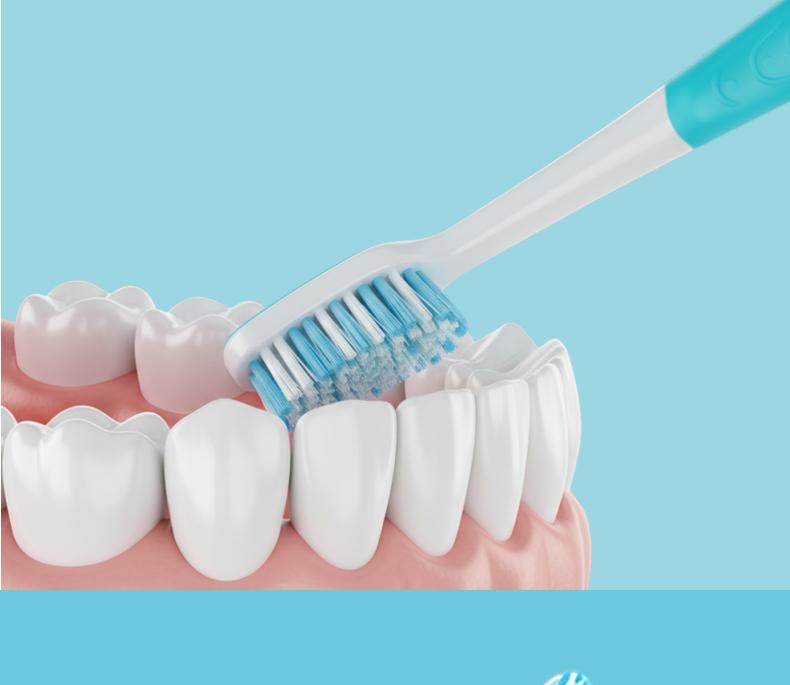 DDAILYLIFE Sikat Gigi Soft Sikat gigi perjalanan Perawatan ganda berbululembut