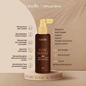 Carusila Hair Boost 2in1 Tonic & Serum dengan Baicapil 3% Anti-Kerontokan untuk Pertumbuhan Rambut Lebih Kuat 100ml Tonik Rambut Spray Anti Lepek