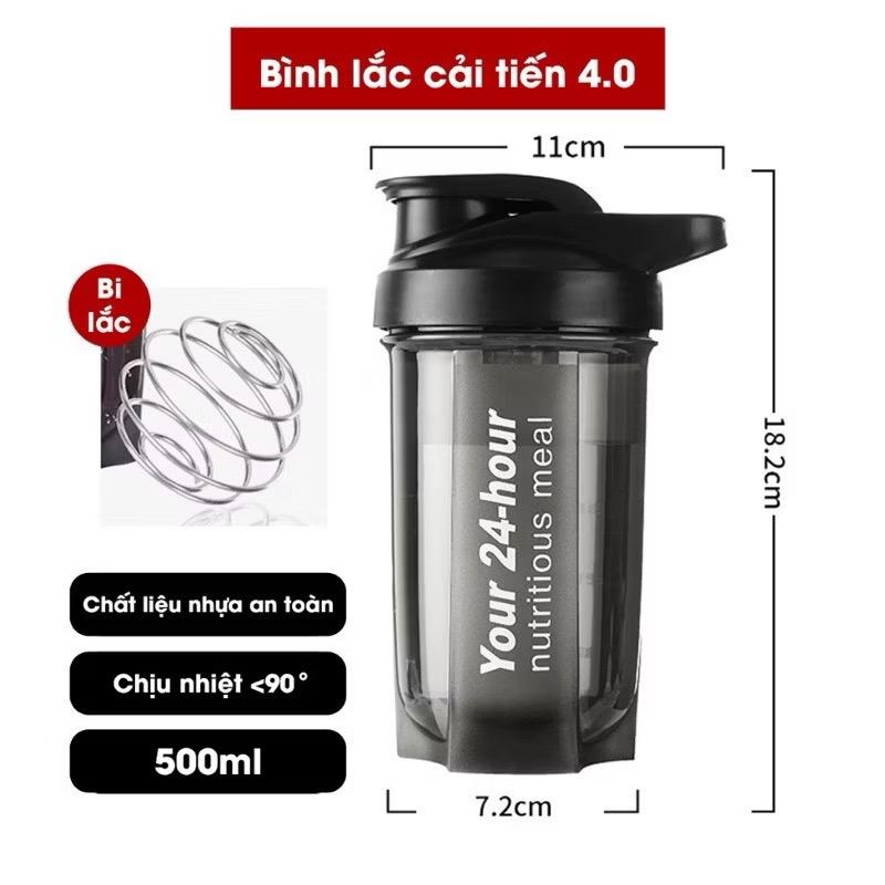 Cốc Lắc Protein Cầm Tay – Bình Lắc Thể Dục Có Lưới Lọc, Dễ Mang Theo Khi Tập Gym, Yoga, Thể Hình