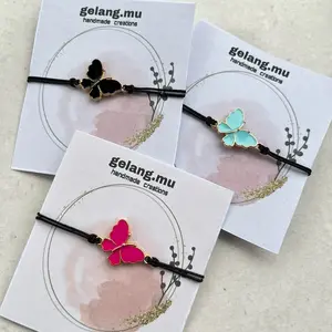 Gelang tali liontin kupu model serut Bracelets