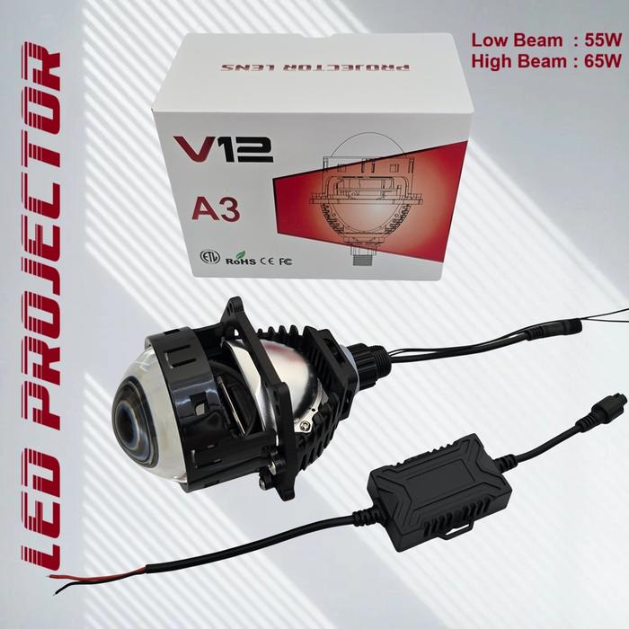 Gambar Lensa Lampu LED Projector V12 A3 Projie BiLED 3 Inch Inci Inchi Motor Mobil - V12 A3, FLAT dari Motovindo Kota Administrasi Jakarta Barat Tokopedia