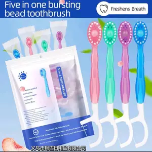 [COD] Sikat Gigi Travel 5in1 Fresh Beads | Tanpa Air & Terdapat Pasta | Pembersih Gigi Praktis Sekali Pakai