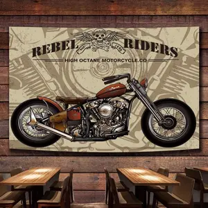 Nordic retro kamar tidur sepeda motor kepala tempat tidur latar belakang kain gantung kain live streaming foto dekorasi dinding dekorasi