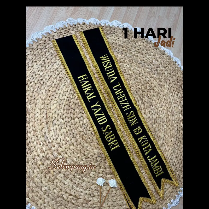 selempang wisuda tulisan 2 baris/sash wisuda 1