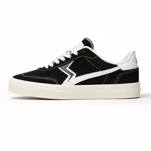 ARPRIZE SHAF-BW Sneakers Pria Wanita Sepatu Casual Hitam Putih Elegant Casual Shoes Karet Vulcanize dengan Desain Elegan Tali Putih Material 12 Oz Canvas Kulit Asli Insole Ortolet Tebal Outsole Anti Slip Buatan Indonesia lokal brand
