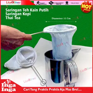 promo SARINGAN KAIN PUTIH THAI TEA / KOPI /TEH
