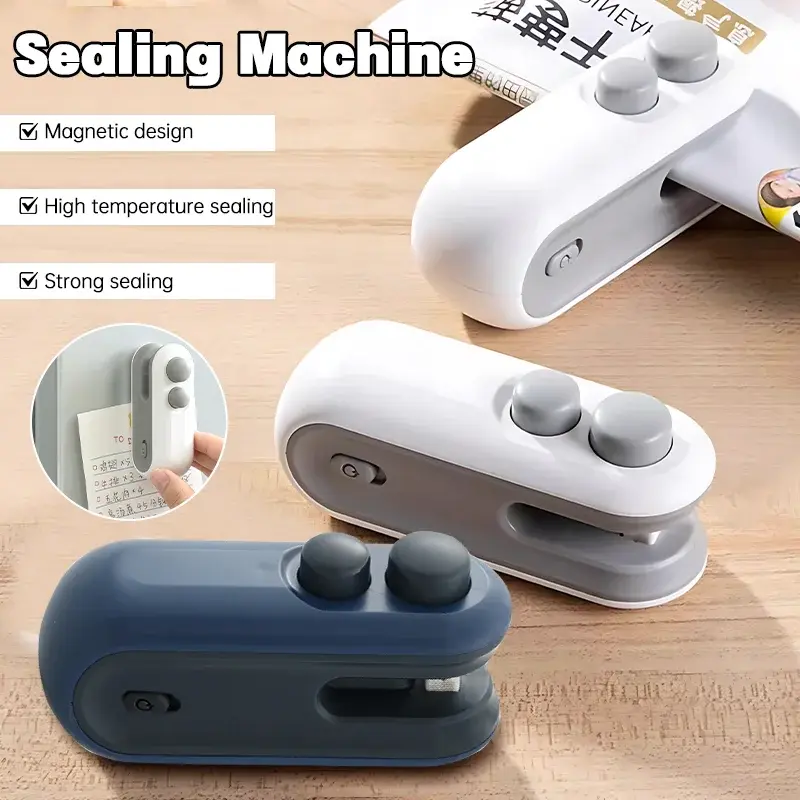 Máy niêm phong túi nhựa cầm tay, Kích thước nhỏ, với pin tích hợp, Cầm Tay, Thích hợp cho túi thực phẩm, Máy niêm phong nhiệt, Máy mở, đồ dùng nhà bếp