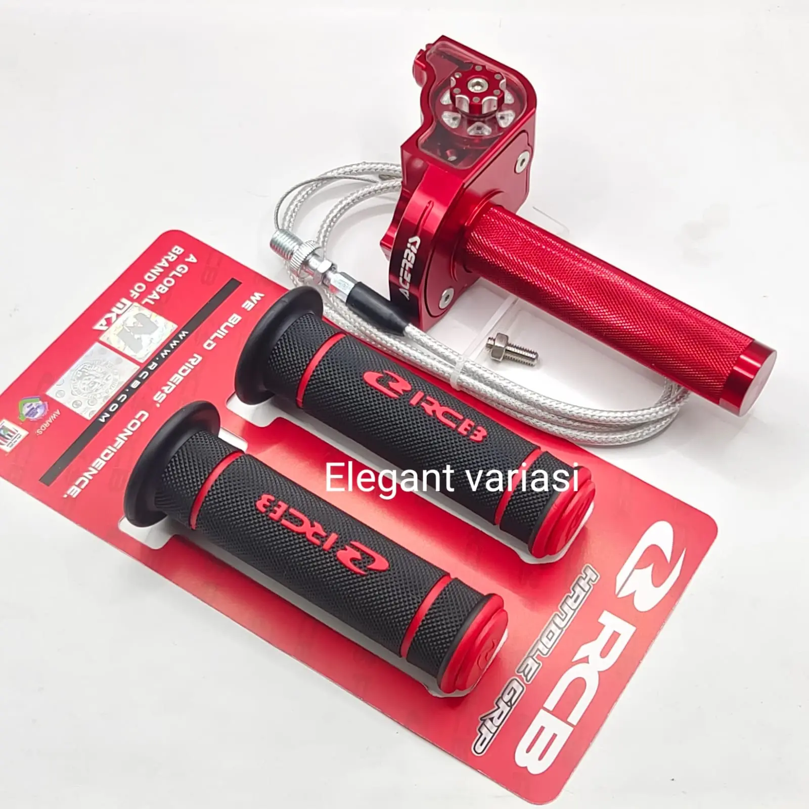 Paket Promo Gas spontan Acerbis + Handgrip RCB hg55 Gas spontan kontan Acerbis full cnc plus 1 kabel universal
