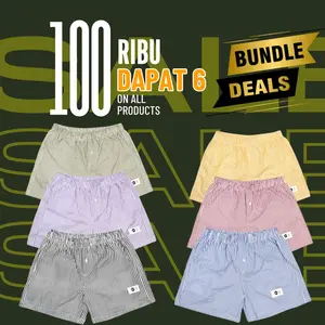 VIRALL !!! 90rban DAPAT 6 pcs CELANA BOXER PRIA DAN WANITA MOTIF DISTRO MEREZAHKANNN Fit  Shorts