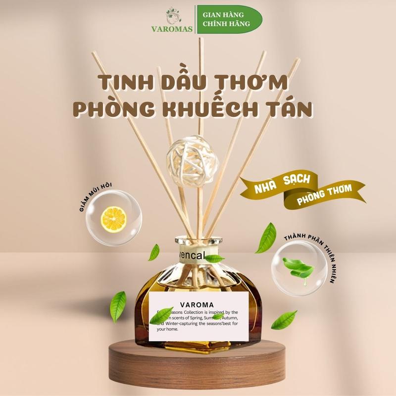 Tinh Dầu Thơm Phòng Khuếch Tán Thơm Phòng VAROMAS Mùi Hương Thiên Nhiên Kèm Banh Gỗ Dung Tích 50ML KT17