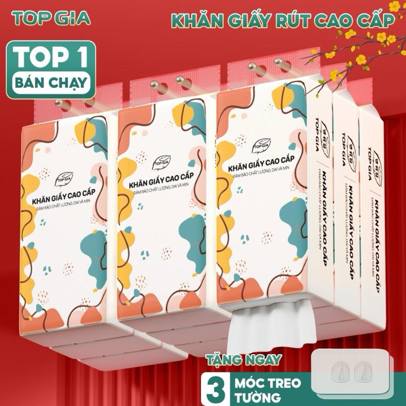 Thùng 6 Bịch Khăn Giấy Rút Đáy Đa Sắc Cỡ Đại 1280 Tờ - 4 Lớp Chính Hãng - Dày Dai - Mềm Mịn, Giấy Rút Cao Cấp Đạt Chuẩn Bộ Công Thương TopGia