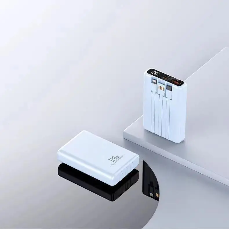 Bank Daya Pengisian Mini Ukuran Mini 20000mah Dengan 4 Usb Bank Daya Layar LED Ringanl Portable Power Bank Baterai Jam 6