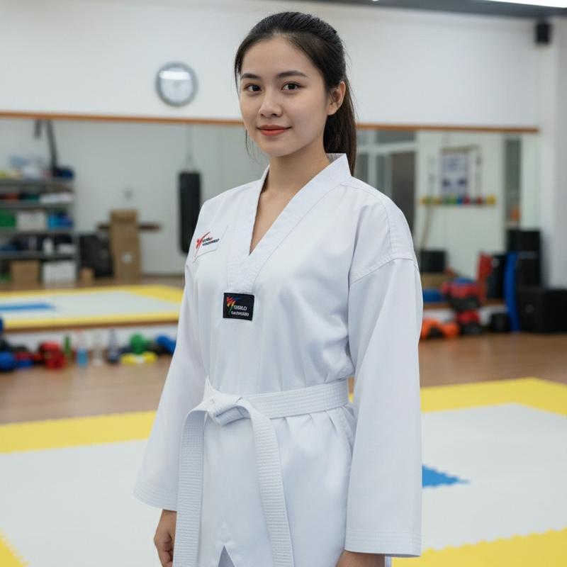  Võ Phục Taekwondo Vải KAKI thấm hút tốt êm mềm Đủ size từ 90cm - 190cm tặng kèm đai trắng 