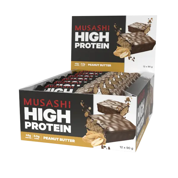 Musashi High Protein Bars Peanut Butter 90g (Box of 12)