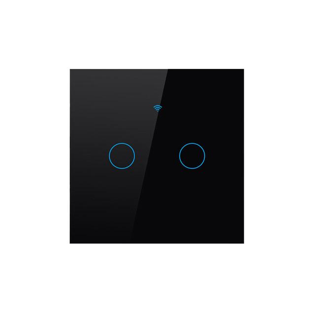 Smart Switch WiFi Tuya Alexa Google Voice Control Touch Panel 1 / 2 / 3/ 4 Gang Hitam | Smart Switch WiFi Tuya Alexa Google Voice Control Touch Panel 1 / 2 / 3/ 4 Gang Black