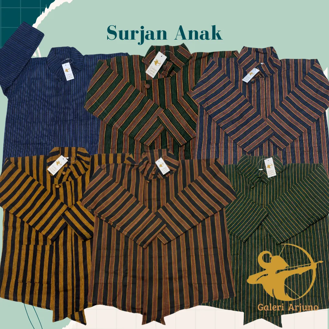 Baju Surjan Anak   // Baju Lurik Anak Laki - Laki // Baju Beskap // Baju Adat Jawa Lurik // Baju Lurik