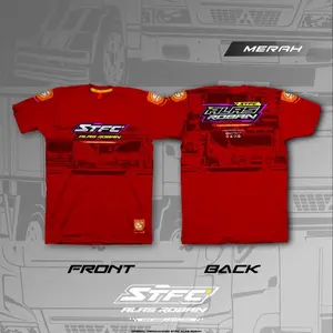 STFC Kaos Alas Roban Merah Front & Back Desain Unik untuk Semua dengan Grafik Merah dan Logo STFC Baju