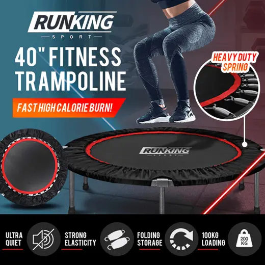 【40 INCH】Professional Fitness Foldable Trampoline with Adjustable Handle Bar / Max Load 300kg / Adult Child