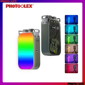 PHOTOOLEX Tofu Bro RGB Video Light 12W Lampu Kamera Portable 7500mAh 2500-9900K CRI96+ App Control untuk TikTok Konten Kreator & Fotografi
