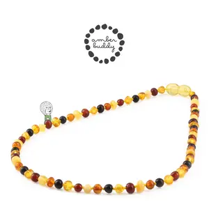 Amber Buddy | XB43M1 Kalung Amber Anak Multicolour Yellow Glossy - 38cm Junior