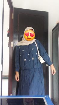 Product Review of CLARA One Set Wanita Payet Mewah Linen Setelan Atasan Rok Kekinian from C**👸 2