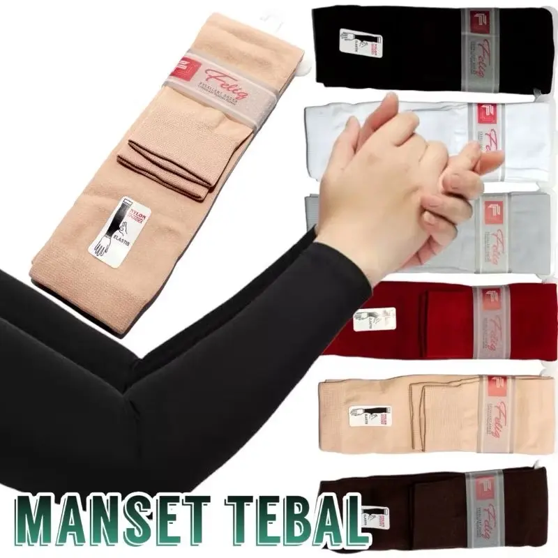 12 Pasang Manset tangan Bahan nilon halus tebal pria wanita dewasa Handsock Muslim