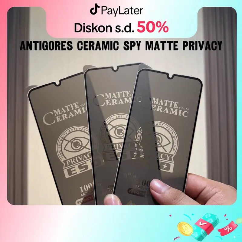 For Infinix Anti Gores Ceramic Spy MATTE Antispy Series Hogoo Layar Lentur Privacy