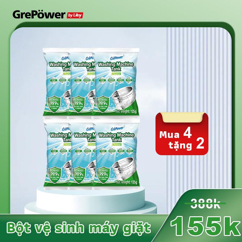 MUA 4 TẶNG 2 - 4 Gói Bột Vệ Sinh Lồng Máy Giặt Liby Tặng 2 Gói Cùng Loại - Giúp Làm Sạch Lồng Giặt Hiệu Quả