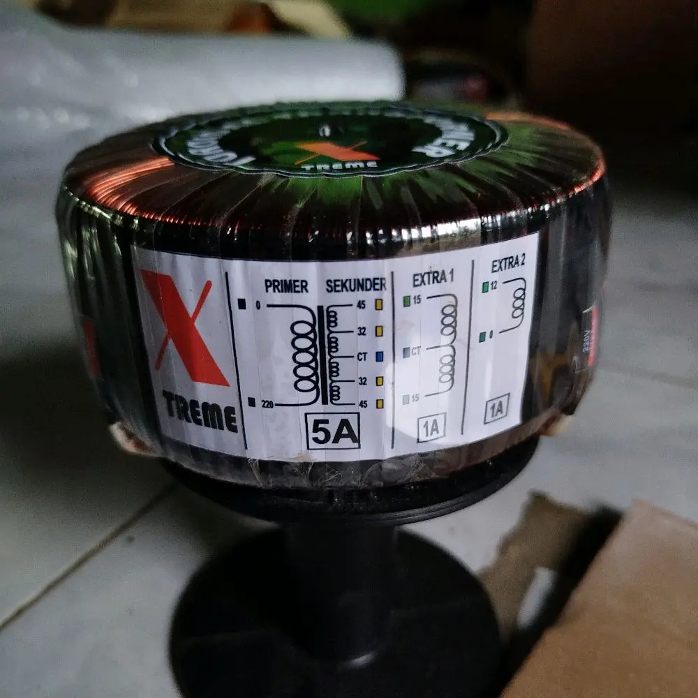 Trafo 5A CT 45V 32V Murni tembaga + baut