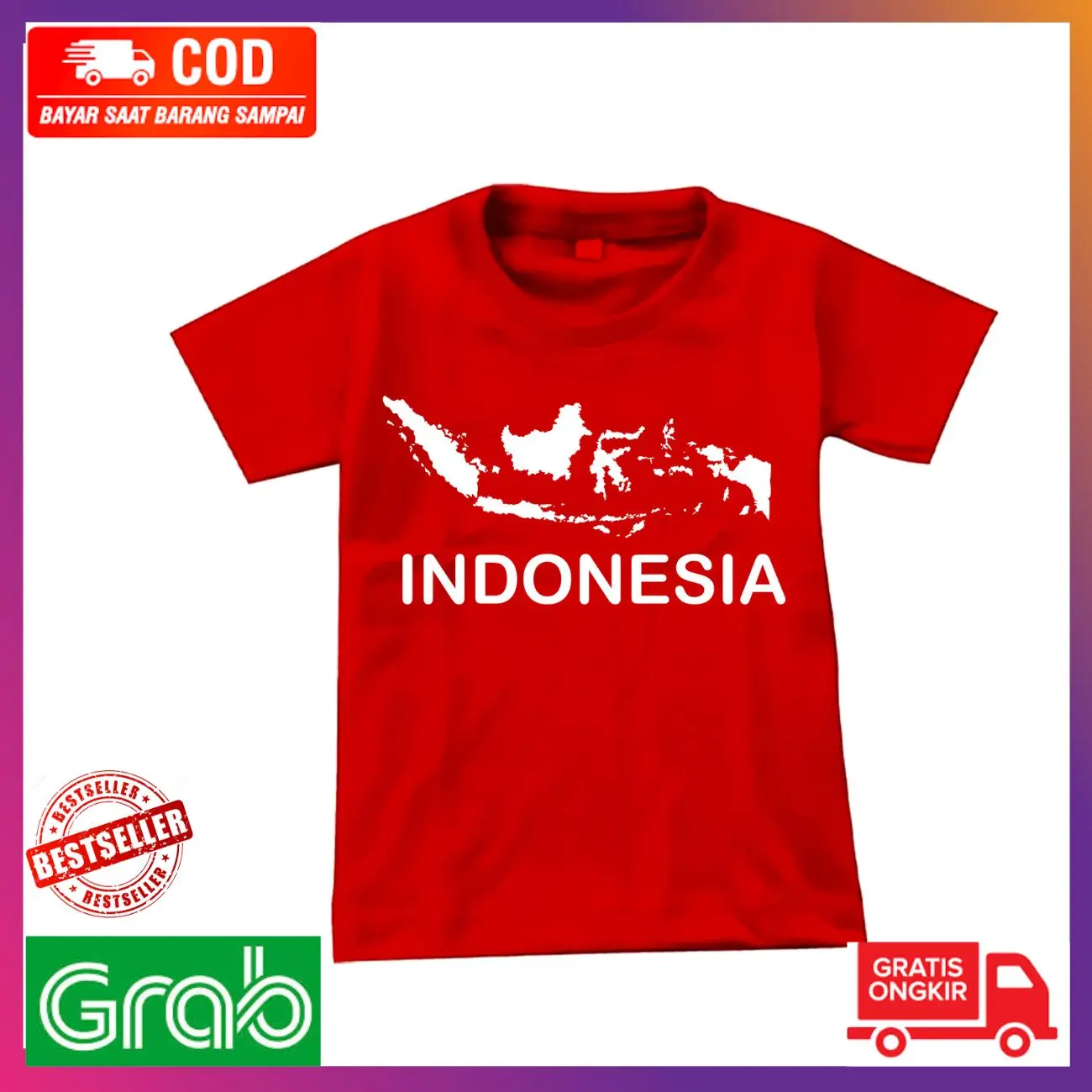 KAOS ATASAN ANAK / BAJU ANAK LAKI LAKI & PEREMPUAN KEMERDEKAAN DIRGAHAYU  UK : 1-10