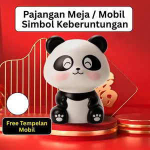 Pajangan Panda (Meja / Mobil) Tenaga Cahaya (2 Ukuran & Model ) free Tempelan Dashboard