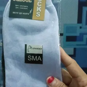 3PCS Kaos Kaki Sekolah SD SMP SMA Putih Hitam Bahan Spandex Polyester Fashion Anak