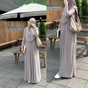 Gamis abaya MECCA Set Kerudung Bahan Jersy Syari Model Mayung  Abaya Umroh